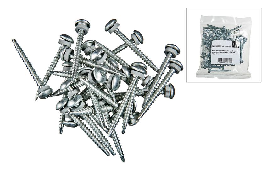 Skruv 4,8x50mm m/borrspets, 50 st. per påse